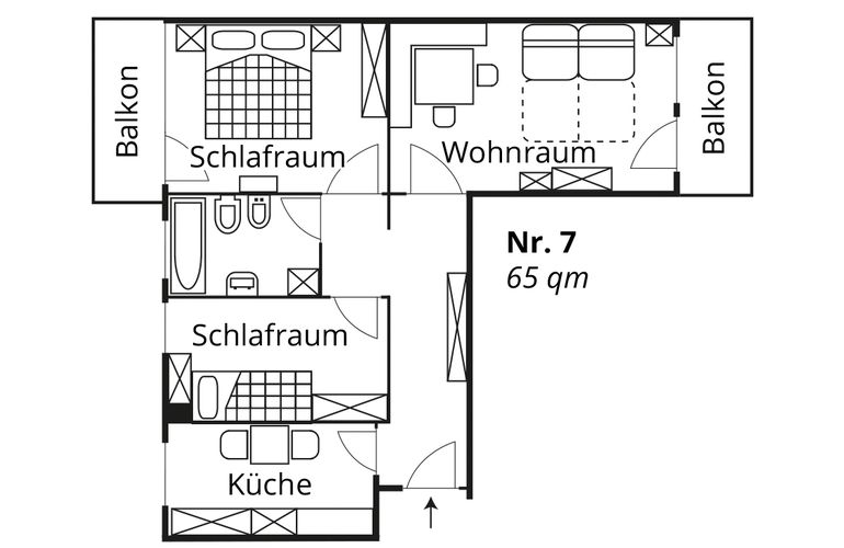 Grundriss Fewo 7 Appartement Huber